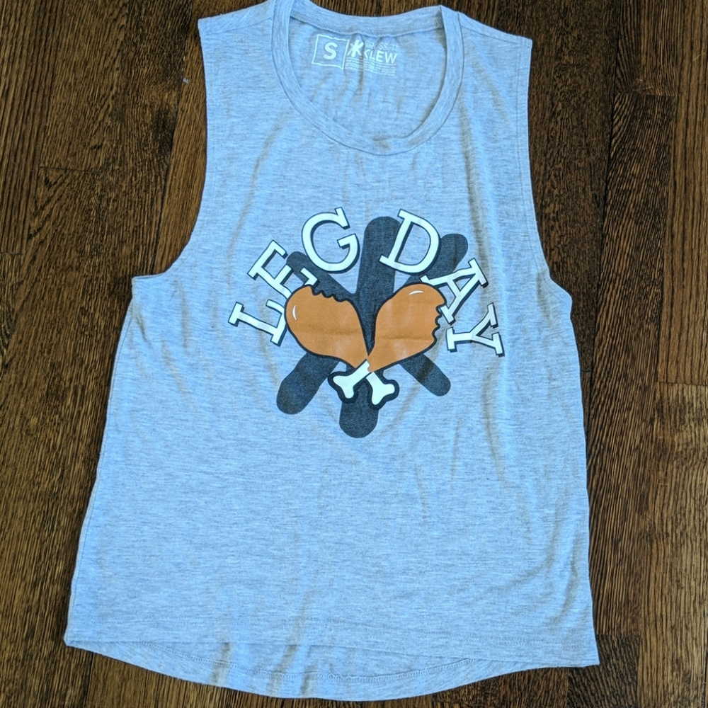 Gray Leg Day Muscle Tank